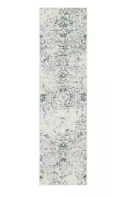 Mohawk Nicola 2 X 8 Gray Indoor Medallion Bohemian/Eclectic Runner Rug • $71.99