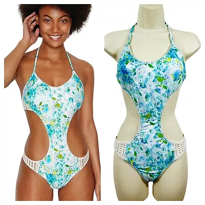 Victoria's Secret Monokini Crochet Floral Swimsuit Beach Vacation Small NWT  • $37.46