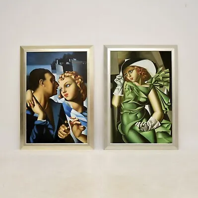Pair Of Large Vintage Oil Paintings In The Manner Of Tamara De Lempicka • £645