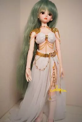 1/4 1/3 BJD Doll Clothes Exotic Dancer Suit White Dress Shoulder Armor Necklace • $28.33