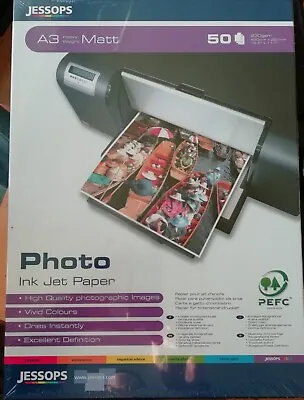 JESSOPS A3 Matte Ink Jet Photo Printing Paper X 50 Sheets • £16.95