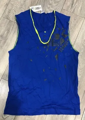 Zumba Blue Vest Top Tank Shirt Womens Fitness Gym Dance Size  XL XXL  20-22-24 • £7.89