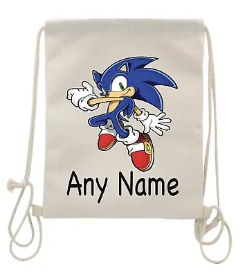 £10.49 • Buy Personalised Sonic The Hedgehog Drawstring Bag School PE Dance Football Game Bag