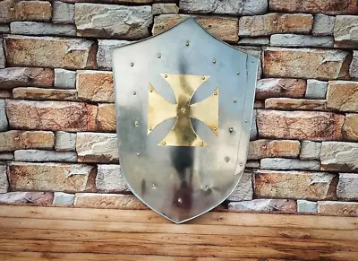 Medieval Templar Knight Shield - Steel Cross Warrior Medieval Armour Shield • $99.99