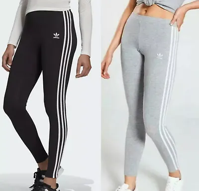 New Adidas Originals 3-Stripes Women's Leggings Size 6 8 10 12 14 16 18 • £21.48