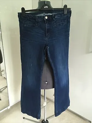 £12 • Buy H&M Womens Blue Stretch Denim Bootcut Flared Jeans W34 L29