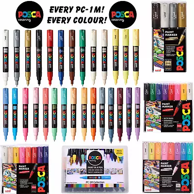 Uni Posca PC-1M Paint Marker Art Pens Extra Fine Tip All 29 Colours Available • £4.29