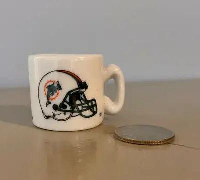 Vintage NFL Mini Coffee Cup Mug MIAMI DOLPHINS 1.25  Collectible Miniature • $5.99