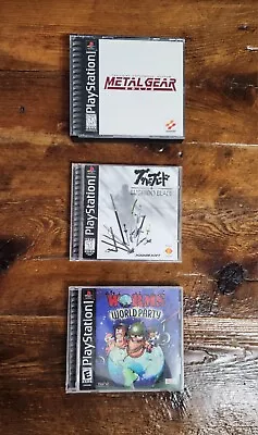 Lot Of 3 CIB PlayStation 1 (PS1) Games -Metal Gear Solid Bushido Blade & Worms • $42