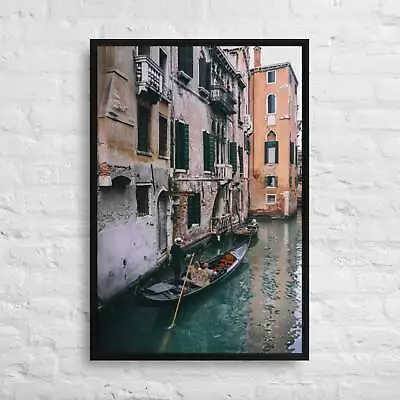 Canals Of Venice Italy 24x36 Framed Canvas Print • $179