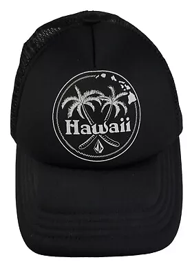 Volcom Black Hawaii Trucker Baseball Hat • $9