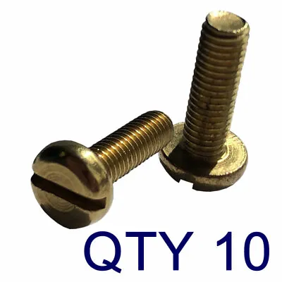 Brass Pan Head Screws - Slotted - M4 / M5 / M6 - Various Lengths - High Quality • £3.22