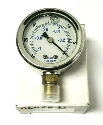 $21.68 • Buy Vacuum Gauge 2  Case 30  Hg 1/4  NPT Brass Lower S/S Case Liquid Filled 069ER21