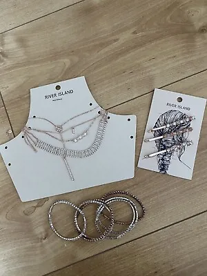 £22 • Buy River Island Necklace Set And Hair Clip Set With Extra Bracelets