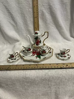 Mini Christmas 10-piece Ribbon & Greenery Tea Set (With Box) • $9