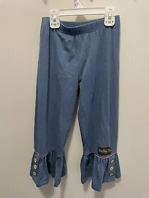 Matilda Jane Girls Size 6 Big Ruffle Blue Navy You & Me Pants • $5