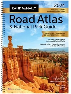 Rand McNally 2024 Road Atlas & National Park Guide Spiral • $19.99