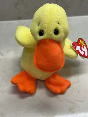 Ty Beanie Baby - Quackers - The Yellow Duck 6  Plush  • $10