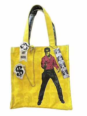 Vintage Loop NYC Official Andy Warhol Elvis Presley Yellow Canvas Bag NWT 2008 • $79.99