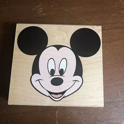 Wood Mounted Rubber Stamp Stampede Disney Big Mickey Mouse Portrait A1404G • $15.99