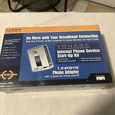 Linksys Phone Adapter Vonage With 2 Port Voice Over IP VOIP PAP2 ~Factory Sealed • $29.99