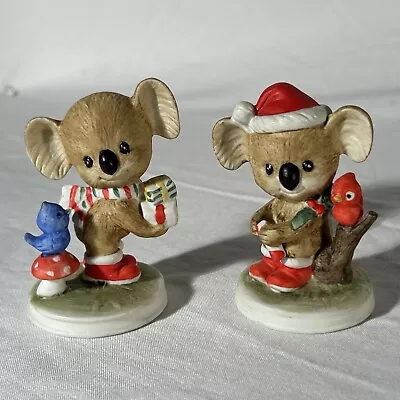 Vintage Set Of 2 Lefton Hand Painted Christmas Koala Bears Figurines 00052 • $14.95