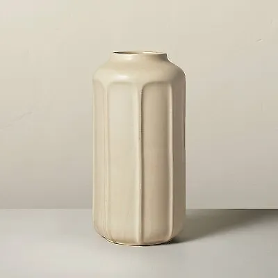 16  Faceted Ceramic Vase Taupe - Hearth & Hand With Magnolia • $15.99