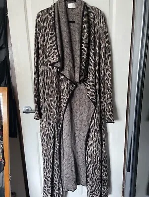 Camilla Franks Kaftans Animal Print Jacquard Long Bamboo Knit Jacket Coat O/S • $249