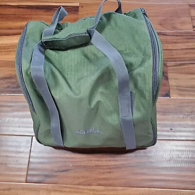 Cabelas Tackle Bag Fly Fishing Padded Bag Green Canvas Strap • $10.62