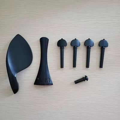 Nice Quality 4/4 Violin Ebony Wood Parts Endpin Pegs Chinrest And Tailpiece • $2.50