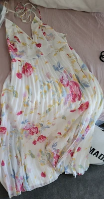 $25 • Buy ASOS Dress Size UK 12 Floral Maxi Dress Backless Formal