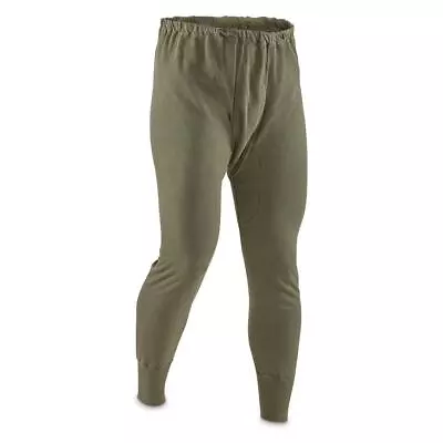 German Army Mid-weight Cotton O.D. Long John Bottoms M To XL Free Shipping • $14.99