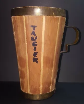 Vintage Wooden Handmade Primitive Wood Stein Mug Cup Made In Tangier 1970's • $19.99