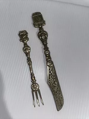 Vintage 1910 Montagnani Italy 2 White Metal Knife And Fork • $31.50