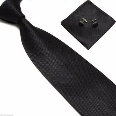 £6.99 • Buy Black Collection Woven Paisley Silky Knit Satin Tie Security Funeral Wedding Lot