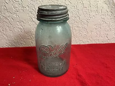Vintage BALL  Quart Aqua Blue Glass Perfect Mason Jar • $2.99