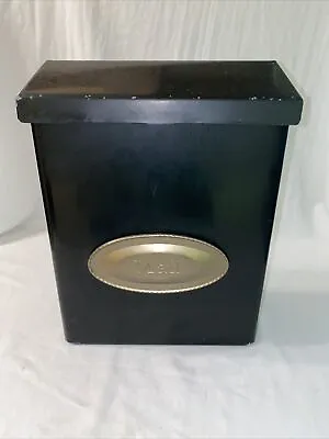 Vintage Flip-top Wall Mounted Black Steel Mailbox Brass Front Badge 9.5”x12.5” • $24.99