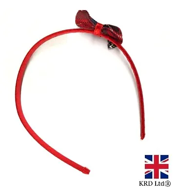 Red TARTAN BOW HEADBAND Fabric Hair Band Alice Band Ladies Girls Aliceband UK • £3.60