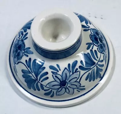 Vintage D.P. Delft Holland Blue And White Ceramic Low Flat Candle Holder Holland • $7.99