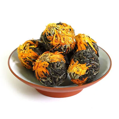 GOARTEA 100g 2017 Calendula Officinalis Yunnan Puer Pu'er Puerh Tea Raw Ball Tuo • $13.98