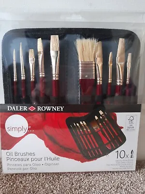 Daler Rowney Simply Oil Watercolour Artists Paint Brush Set Zip Case. • £8.50