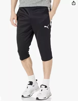 Puma Men Team LIGA 3/4 Pants Training Black Soccer Run GYM Bottom Pant 65727103 • $20