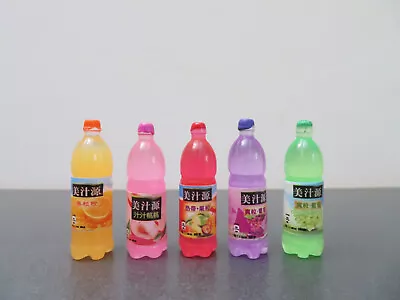 5 PCS JUICE BOTTLE 1/6 SCALE MINIATURE DOLLHOUSE FOOD For BARBIE RE-MENT SIZE  • $5.99