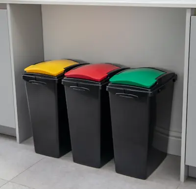 Addis Recycling 40 Litre Set Of 3 Waste Utility Plastic Bins 518699ebay • £27.99