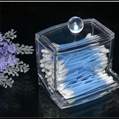 New Q-tip Swab Clear Acrylic Cotton Organizer Box Cosmetic Stick Holder Storage • $13.21