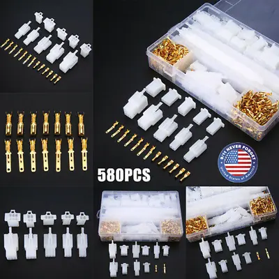 580pcs Motorcycle Car Electrical Wire Connector Terminal 2.8mm 2/3/4/6/9 Pin Kit • $15.98