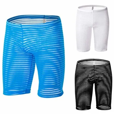 £8.04 • Buy Sexy Mens Boxer Shorts Mesh See-Through Half Pants Underwear Lingerie Underpants