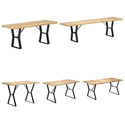 £161.99 • Buy Solid Mango Wood Dining Table Furniture Brown/Multicolour Multi Sizes VidaXL