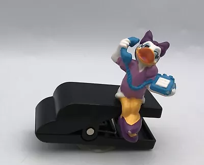 DAISY DUCK ON PHONE W/Desk Clip PVC Vintage Applause Figure Disney • $10.99