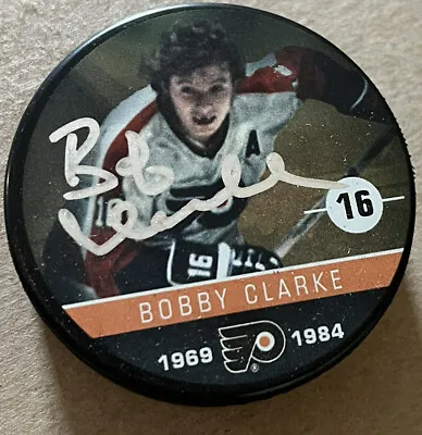 Bob Clarke Bobby Signed Puck Philadelphia Flyers Autographed NHL • $55